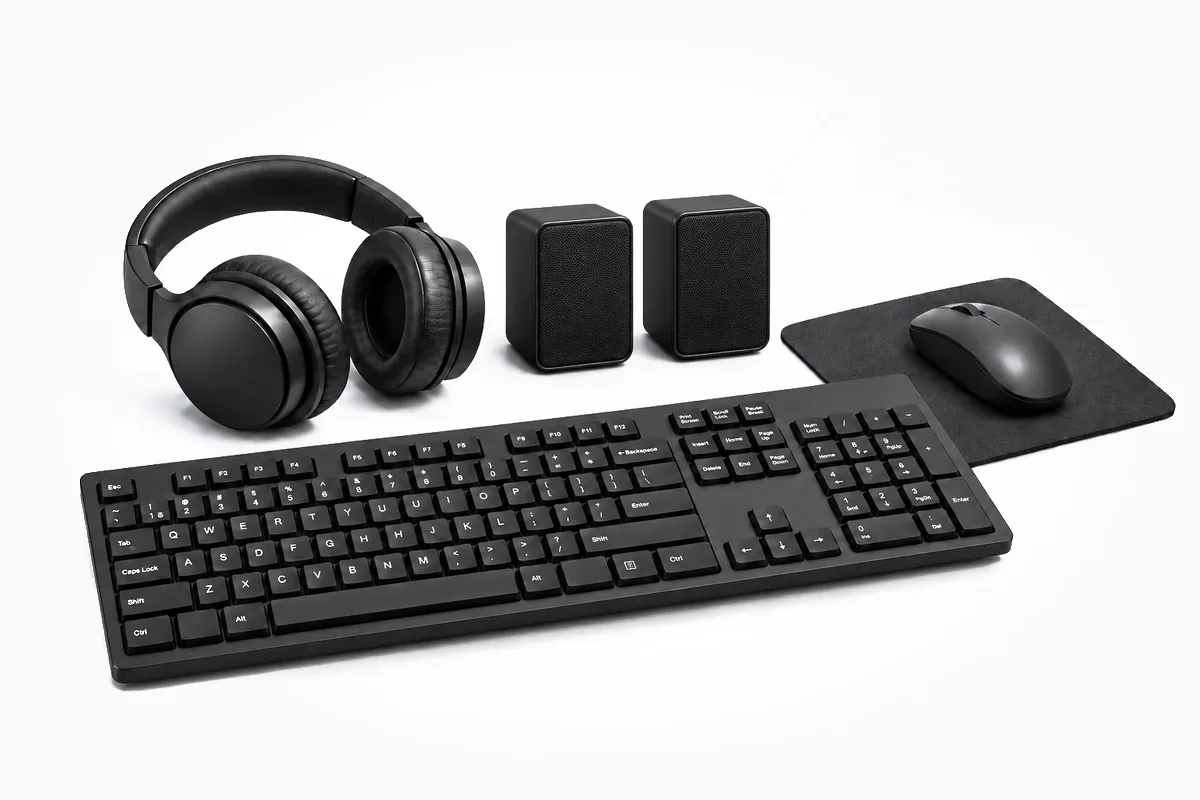 Căști, boxe, tastatură și mouse